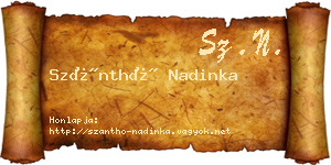 Szánthó Nadinka névjegykártya